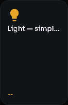 Light — simple toggle card, 1 columns by 2 rows