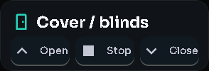 Cover / blinds card, 2 columns by 1 rows