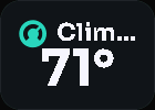 Climate / thermostat card, 1 columns by 1 rows