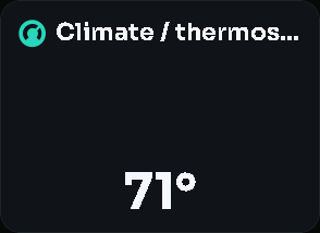 Climate / thermostat card, 2 columns by 2 rows