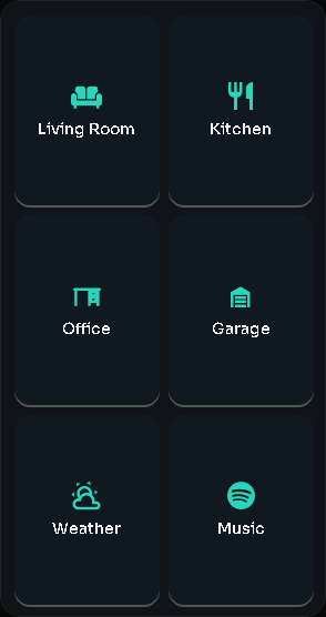 Shortcuts card, 2 columns by 5 rows