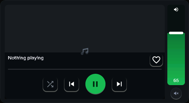 Spotify player — art + volume card, 4 columns by 3 rows