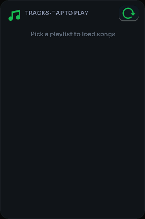 Spotify songs card, 2 columns by 4 rows