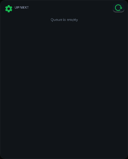 Spotify queue card, 3 columns by 5 rows