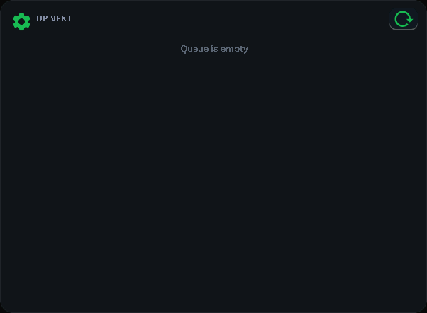 Spotify queue card, 4 columns by 4 rows