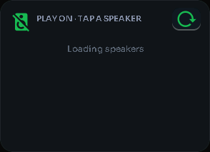 Spotify speakers (Play on) card, 2 columns by 2 rows