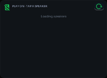 Spotify speakers (Play on) card, 3 columns by 3 rows