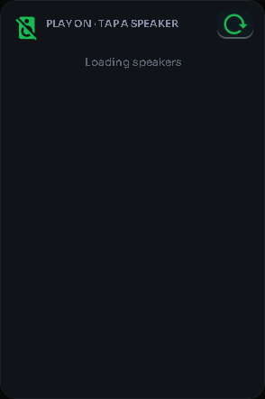 Spotify speakers (Play on) card, 2 columns by 4 rows