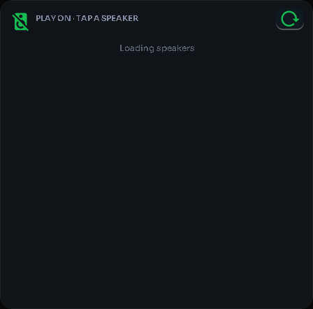 Spotify speakers (Play on) card, 3 columns by 4 rows