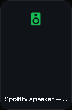Spotify speaker — single tile card, 1 columns by 2 rows