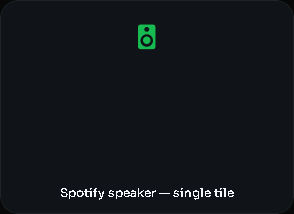Spotify speaker — single tile card, 2 columns by 2 rows