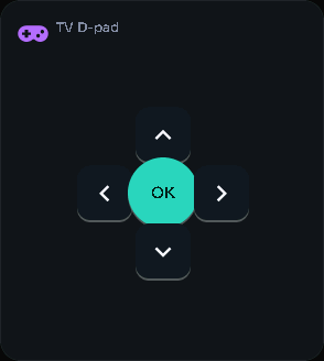 TV D-pad card, 2 columns by 3 rows