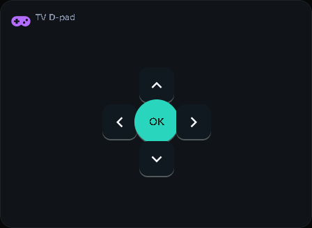 TV D-pad card, 3 columns by 3 rows