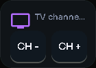 TV channel +/- card, 1 columns by 1 rows