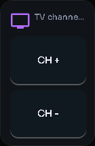 TV channel +/- card, 1 columns by 2 rows