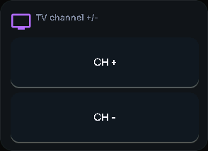 TV channel +/- card, 2 columns by 2 rows