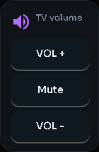 TV volume card, 1 columns by 2 rows