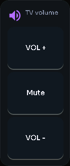 TV volume card, 1 columns by 3 rows