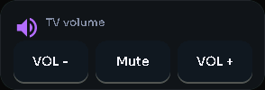 TV volume card, 2 columns by 1 rows