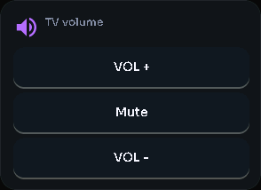 TV volume card, 2 columns by 2 rows
