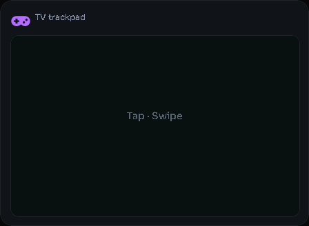 TV trackpad card, 3 columns by 3 rows