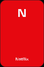 TV app / input — launcher card, 1 columns by 2 rows