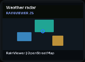 Weather radar card, 2 columns by 2 rows