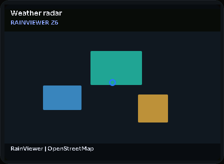 Weather radar card, 3 columns by 3 rows